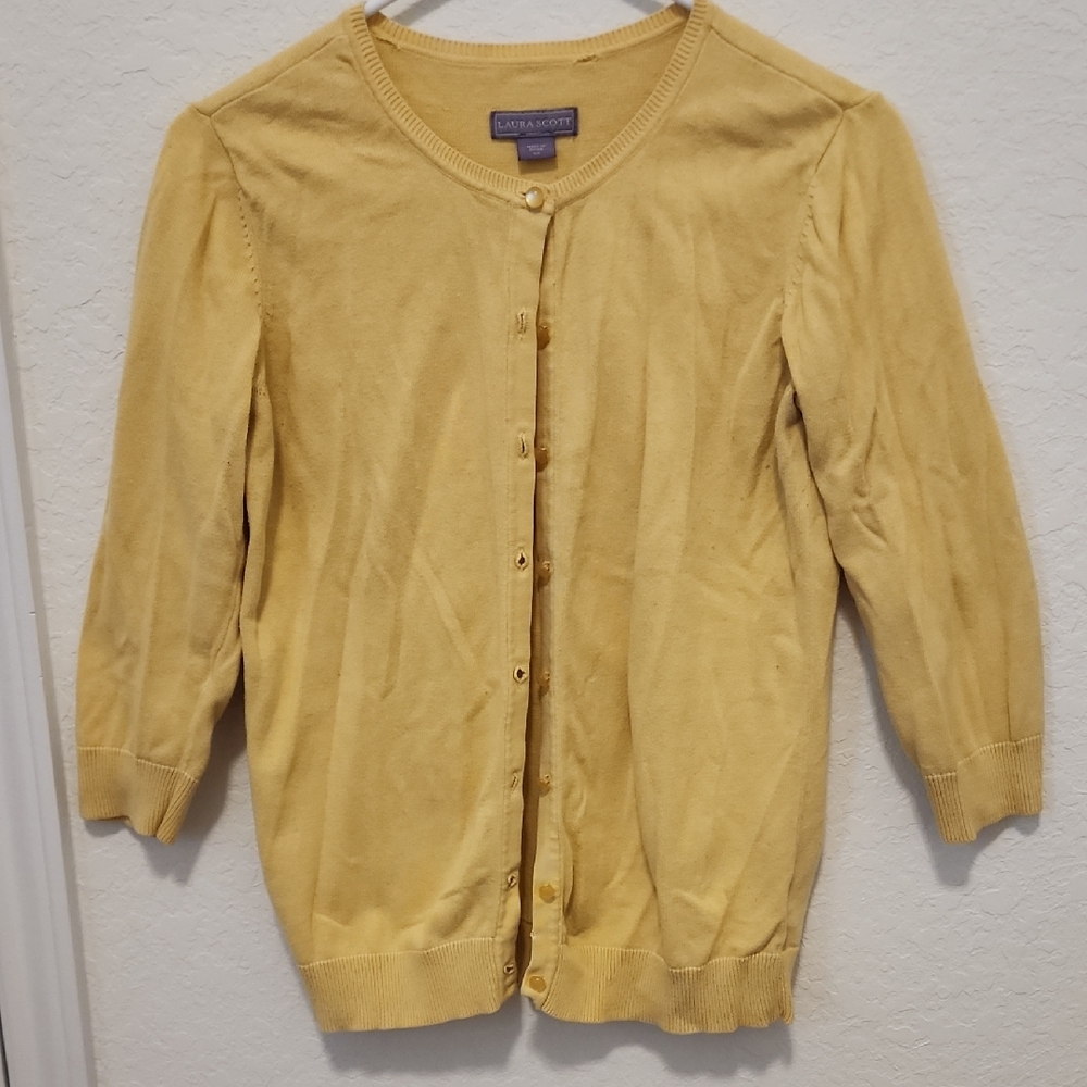 Laura Scott Women's Yellow Cardigan